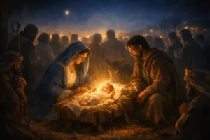 Nativity Scene Warm Light